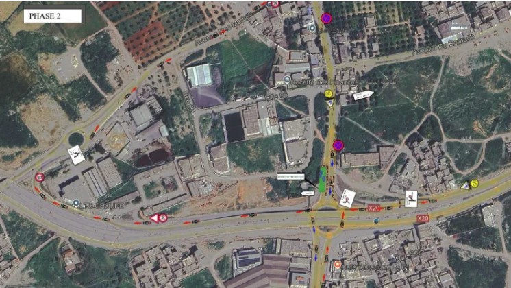 تحويل وقتي في مسار حركة المرور بالطريق رقم 31 على مستوى المنيهلة